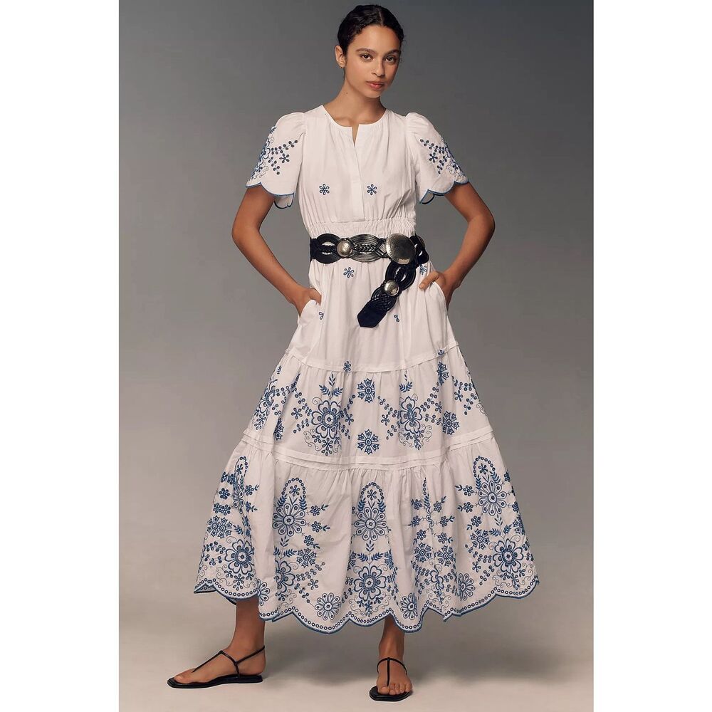 Anthropologie The Somerset Maxi Dress Eyelet Edition Size XXSP - Picture 1 of 11